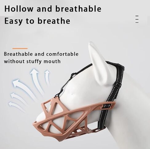Gentle Dog Muzzle Protector, Safe and Comfortable, Soft Mesh Dog Mouth Guard, Full Coverage Adjustable Strap and Elastic Buckle, Used for Training Pets to Prevent Biting, Barking and Chewing in Saudi Arabia