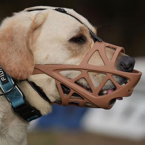 Gentle Dog Muzzle Protector, Safe and Comfortable, Soft Mesh Dog Mouth Guard, Full Coverage Adjustable Strap and Elastic Buckle, Used for Training Pets to Prevent Biting, Barking and Chewing in Saudi Arabia
