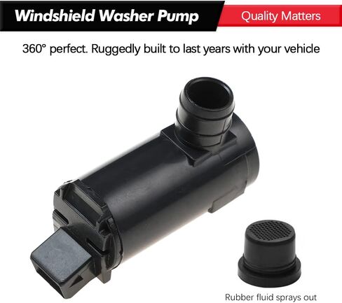 Windshield Washer Pump w/Grommet Replacement for Ford Escape, Focus, F150, F350, Mazda B2300, B2500 Mercury Monterey, Mariner Replaces OEM 7R33-17664-DA, 7L8Z-17664-A, F6SZ-17664-A in Saudi Arabia