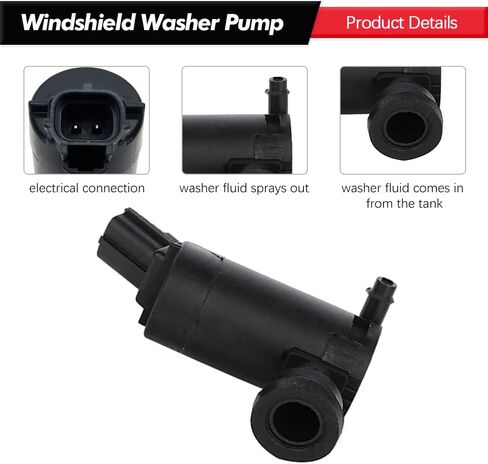 Windshield Washer Pump w/Grommet Replacement for Ford Escape, Focus, F150, F350, Mazda B2300, B2500 Mercury Monterey, Mariner Replaces OEM 7R33-17664-DA, 7L8Z-17664-A, F6SZ-17664-A in Saudi Arabia