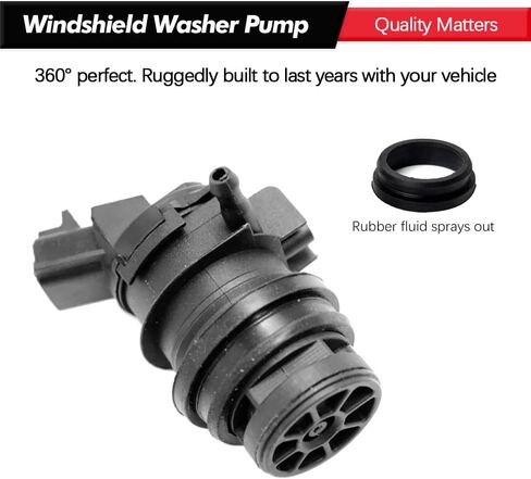 Windshield Washer Pump w/Grommet Replacement for Ford Escape, Focus, F150, F350, Mazda B2300, B2500 Mercury Monterey, Mariner Replaces OEM 7R33-17664-DA, 7L8Z-17664-A, F6SZ-17664-A in Saudi Arabia