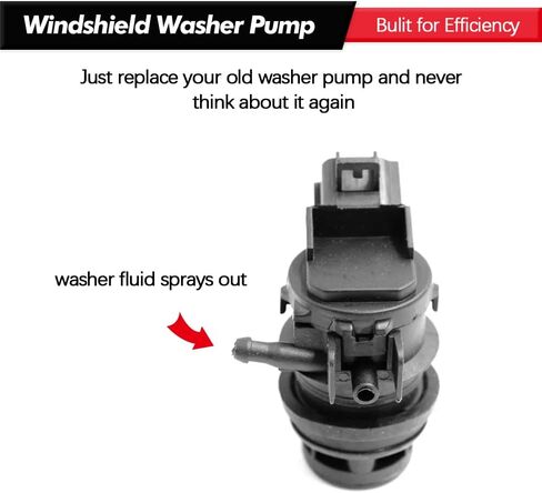 Windshield Washer Pump w/Grommet Replacement for Ford Escape, Focus, F150, F350, Mazda B2300, B2500 Mercury Monterey, Mariner Replaces OEM 7R33-17664-DA, 7L8Z-17664-A, F6SZ-17664-A in Saudi Arabia