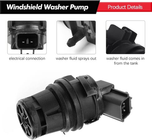 Windshield Washer Pump w/Grommet Replacement for Ford Escape, Focus, F150, F350, Mazda B2300, B2500 Mercury Monterey, Mariner Replaces OEM 7R33-17664-DA, 7L8Z-17664-A, F6SZ-17664-A in Saudi Arabia