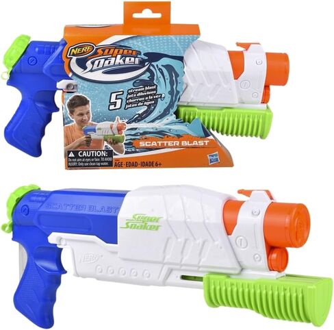 Nerf Super Soaker Scatter Blast Water Blaster, 5 Streams of Water, Pump Action, Kids Outdoor Water Toy, Gifts for 6 Year Old Boys & Girls in Kuwait