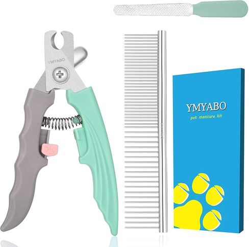 Dog Nail Clipper,Pet Nail Trimmers Safety Guard to Aviod Over Cutting,Puppy Cat Claw Trimmer,with Free Dog Comb & Nail File, Sharp Grooming Clipper, Great for Thick Toenail, Green in Kuwait