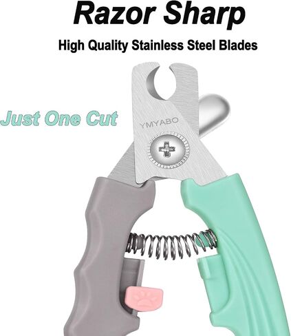 Dog Nail Clipper,Pet Nail Trimmers Safety Guard to Aviod Over Cutting,Puppy Cat Claw Trimmer,with Free Dog Comb & Nail File, Sharp Grooming Clipper, Great for Thick Toenail, Green in Kuwait