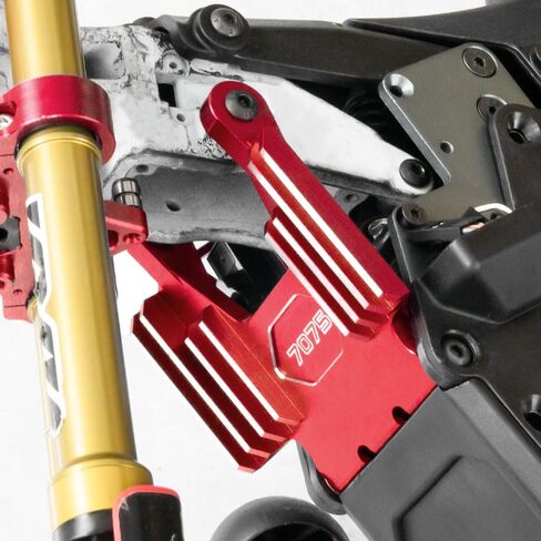 هيكل Crash Aluminium 7075 Radiator متماثل لـ 1/4 LOSI Progenso-MX دراجة نارية LOS06002 LOS06000T1 LOS06000T2 ، ترقية RTR دعم مقعد الصنبور الأمامي لـ LOSI 1/4 دراجة نارية (أسود) in Kuwait