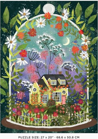 Galison Garden Path – 500 Piece Puzzle Fun and Challenging Activity with Bright and Bold Artwork of Country Cottage and Plant Path for Adults and Families in Kuwait