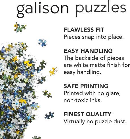 Galison Garden Path – 500 Piece Puzzle Fun and Challenging Activity with Bright and Bold Artwork of Country Cottage and Plant Path for Adults and Families in Kuwait