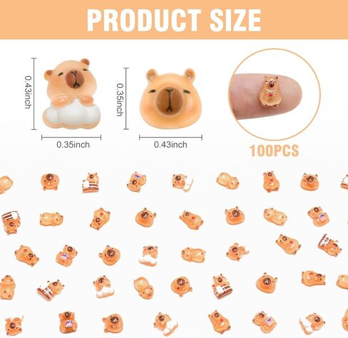 100 Pieces Tiny Capybara for Dollhouse Miniatures Resin Animals for Crafts Mini Capybara for Fairy Garden Micro Landscaping Decoration in Kuwait