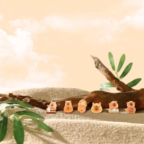 100 Pieces Tiny Capybara for Dollhouse Miniatures Resin Animals for Crafts Mini Capybara for Fairy Garden Micro Landscaping Decoration in Kuwait