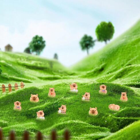 100 Pieces Tiny Capybara for Dollhouse Miniatures Resin Animals for Crafts Mini Capybara for Fairy Garden Micro Landscaping Decoration in Kuwait