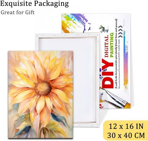 Natuyalo Framed Paint by Numbers for Adults Beginner, Colorful Flowers Acrylic Easy Paint by Numbers Kits with Frame Vase Art Craft Kits for Adults Suitable for Wall Decoration 12x16 Inch in Kuwait