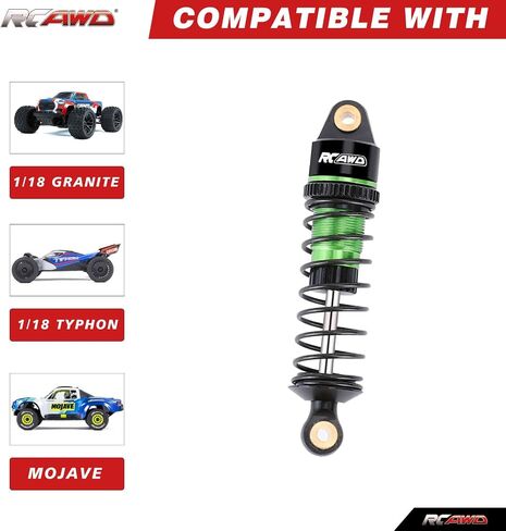 Rcawd Granite Typhon Mojave grom assorber و 3 أنواع من الينابيع الصلابة ، من أجل Arrma 1/18 1/14 1/16 RC الصدمات الخلفية الأمامية Part #Ara330806 Green in Kuwait