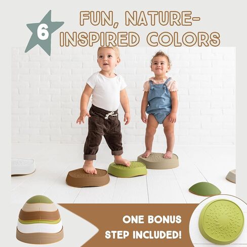Bouncee Kids Balance Stones - 6 Pack Sensory Stepping Stones Toy Helps Toddler Balance in Saudi Arabia