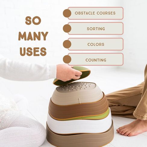 Bouncee Kids Balance Stones - 6 Pack Sensory Stepping Stones Toy Helps Toddler Balance in Saudi Arabia