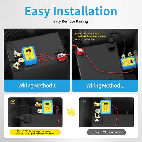 Joinfworld Kill Switch for Car 12V-24V 240A Remote Battery Disconnect Switch Car Kill Switch Anti Theft Automatic Shut Off Switch for with Wireless Remote Control Fobs for Auto Truck Boat in Saudi Arabia