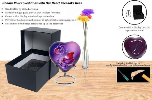 BOLD & DIVINE Adult Lavender Butterfly Cremation Urn | Human Ashes Adult Memorial urn, Burial, Funeral Cremation Urns | 200 Cubic Inches (Large Adult) in Kuwait