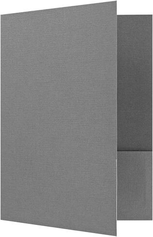 LUXPaper 9" x 12" Presentation Folders | Two Pocket | Sterling Gray Linen | 100lb. Cover | 50 Qty in Saudi Arabia