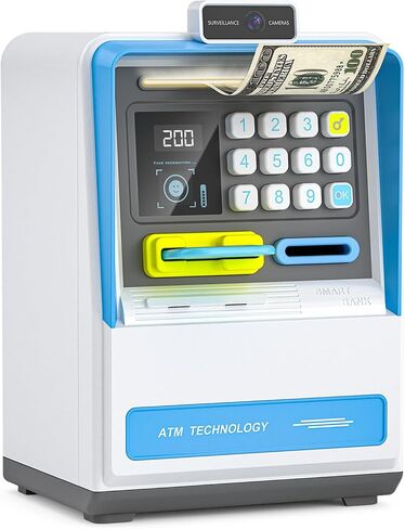 قم بتصنيف ATM Piggy Bank مع الوصول إلى كلمة المرور ، و Automatic Bill Roller ، و Bank Electronic Coin Money For Kids ، و Coin Slot ، وكلمة المرور القابلة للتخصيص - مربع توفير الأموال الذكية للأطفال (الوردي) in Saudi Arabia