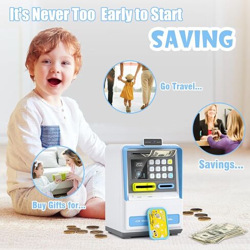 قم بتصنيف ATM Piggy Bank مع الوصول إلى كلمة المرور ، و Automatic Bill Roller ، و Bank Electronic Coin Money For Kids ، و Coin Slot ، وكلمة المرور القابلة للتخصيص - مربع توفير الأموال الذكية للأطفال (الوردي) in Saudi Arabia