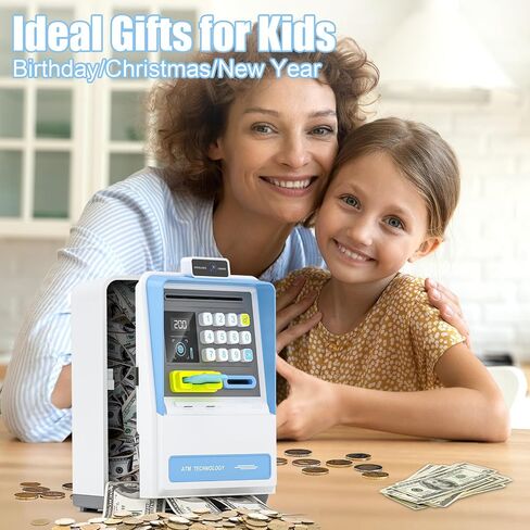 قم بتصنيف ATM Piggy Bank مع الوصول إلى كلمة المرور ، و Automatic Bill Roller ، و Bank Electronic Coin Money For Kids ، و Coin Slot ، وكلمة المرور القابلة للتخصيص - مربع توفير الأموال الذكية للأطفال (الوردي) in Saudi Arabia