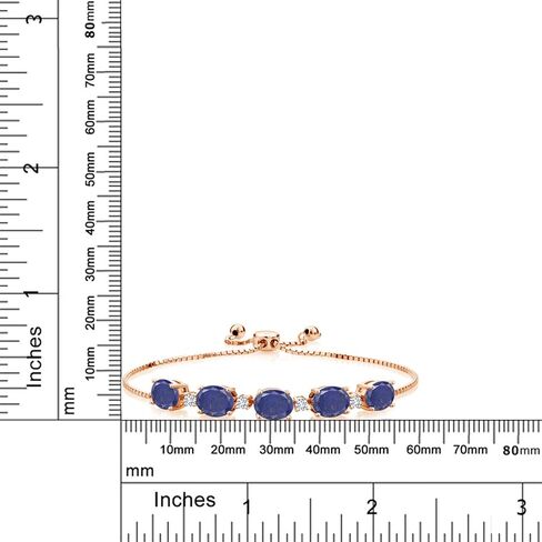 Gem Stone King 18K Rose Gold Plated Silver Red Garnet and White Lab Grown Diamond Tennis Bracelet For Women (7.76 Cttw, Gemstone Birthstone, Fully Adjustable Up to 9 Inch) in Saudi Arabia