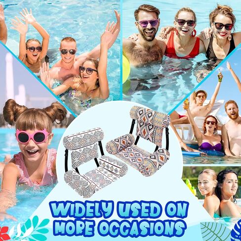 Threehoney 2 Pack Large Pool Chair Floats Adult Inflatable Pool Lounge Chair Summer Pattern Water Floating Chair Adjustable Pool Float Hammock for Swimming Pool Beach Party Game in Saudi Arabia