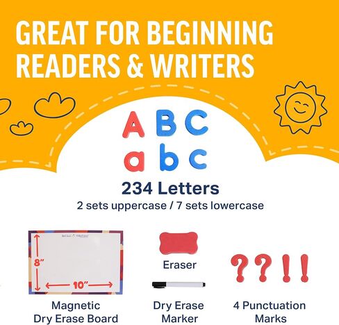 238 Pcs Magnetic Alphabet Letters – ABC Magnet Set for Toddlers 1-3 – Alphabet Fridge Toy for Kids Learning & Spelling – Strong Letter Set for Whiteboard, Refrigerator & Educational Use in Saudi Arabia
