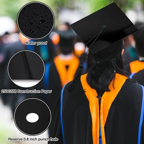 12 Sheets Metallic Cardstock Construction Paper for Graduation Cap Decoration 10x10 inch Colorful Cardstock Grad Cap Cover Card Stock for Graduation Hat Topper Craft DIY(Black) in Saudi Arabia