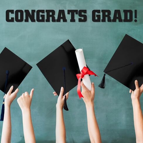 12 Sheets Metallic Cardstock Construction Paper for Graduation Cap Decoration 10x10 inch Colorful Cardstock Grad Cap Cover Card Stock for Graduation Hat Topper Craft DIY(Black) in Saudi Arabia