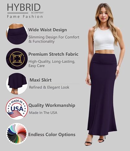 تنورة طويلة للسيدات من Hybrid & Company متعددة الاستخدامات قابلة للطي فوق الخصر / فستان قابل للتحويل in Kuwait