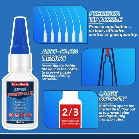 Super Glue 30 g*2, Superglue All Purpose, Instant Glue with Anti-Clog Cap, StronClear Superglue for Plastic, Glass, Ceramic, Metal, Wood, DIY, Precise Repair, Waterproof, Heat-Resistant in Kuwait
