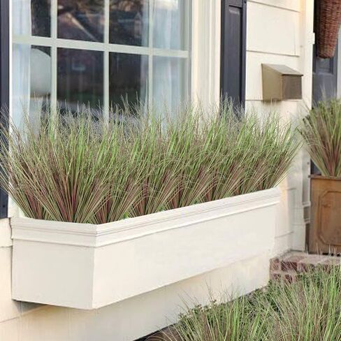 24 Bundles Artificial Plants Onion Grass Outdoor 20 Inch Tall Fake Shrubs Wheat Grass UV Resistant Greenery Stems Faux Bushes Plant for Indoor Outdoor Garden Office Home Decor, Green in Saudi Arabia