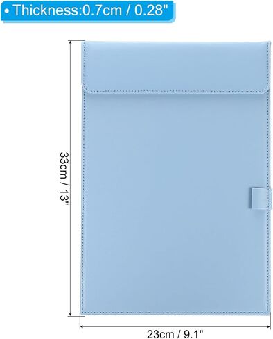 PATIKIL 13"x9.1" A4 PU Leather Clipboard, Business Padfolio Organizer Binder Resume Legal Document Folder Holder Writing Pad for Office, White in Kuwait