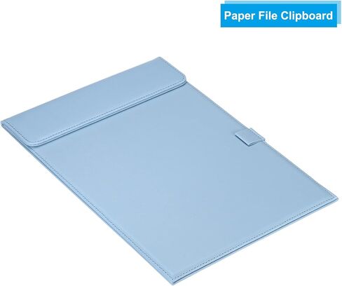PATIKIL 13"x9.1" A4 PU Leather Clipboard, Business Padfolio Organizer Binder Resume Legal Document Folder Holder Writing Pad for Office, White in Kuwait