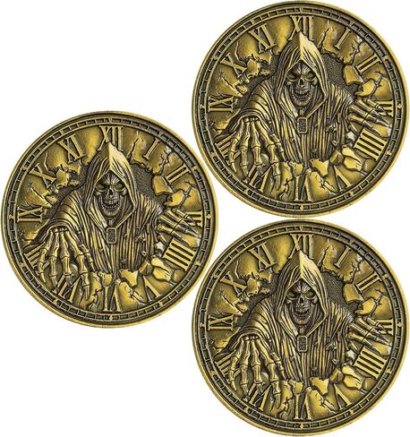Memento Mori Challenge Coin - Grim Reaper and Hourglass with Carpe Diem Inscription in Saudi Arabia