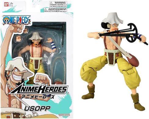 Bandai Anime Heroes One Piece Figures Usopp Action Figure, 17cm Articulated Usopp Anime Figure with Extra Accessories, One Piece Action Figures Pirate Toys Range, Excellent Anime Gift in Kuwait