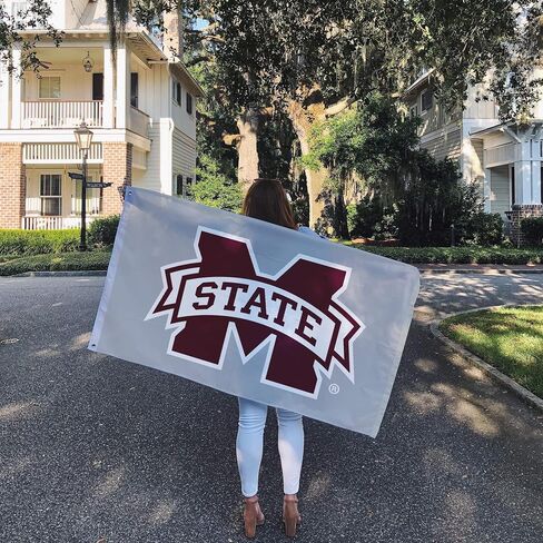 Desert Cactus Mississippi State University Flag Bulldogs MSU Flag Banners 100% Polyester Indoor Outdoor 3x5 feet Flags (Style 1) in Saudi Arabia