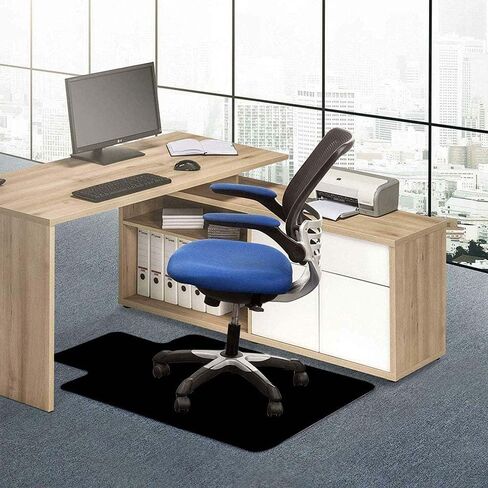 Personalized Chair Mat for Hardwood Floor Custom Photo Logo Text Office Desk Mats for Computer Rolling Chairs 36" x 48" Customized for Men Women All Black in Kuwait