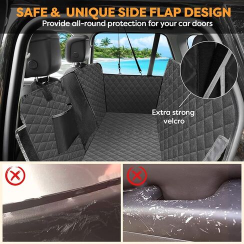 nzonpet Dog Back Seat Covers for Trucks, 100% Waterproof with Big Mesh Window, XL Nonslip Scratchproof Dog Truck Hammock, Heavy Duty Seat Covers for Full Sized Pickup Trucks F150- Black in Saudi Arabia