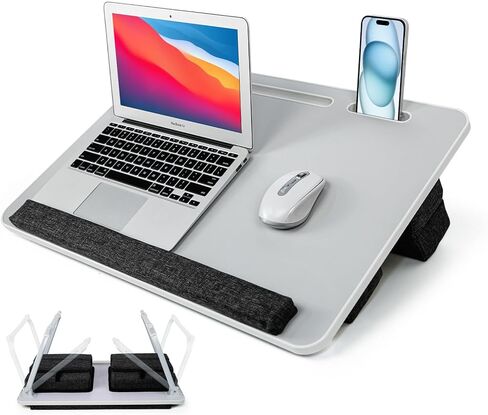 Lap Desk for Laptop with Cushion,Folding Laptop Desk for Bed with USB,Bed Desk,Portable Computer Lap Desk,23.62"*15.74",Black in Kuwait