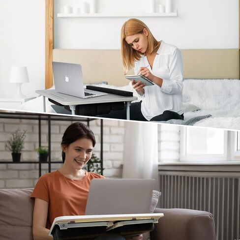 Lap Desk for Laptop with Cushion,Folding Laptop Desk for Bed with USB,Bed Desk,Portable Computer Lap Desk,23.62"*15.74",Black in Kuwait