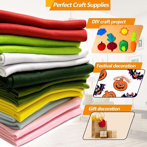 Red Felt Fabric - 1.6mm Thickness 36" X 18" Square Flexible Craft Felt by The Yard Soft Durable Felt Sheets for DIY Sewing Cushion Art Craft Project Supplies in Saudi Arabia