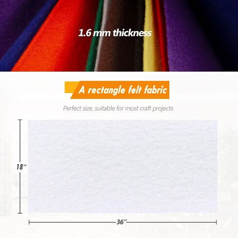 Red Felt Fabric - 1.6mm Thickness 36" X 18" Square Flexible Craft Felt by The Yard Soft Durable Felt Sheets for DIY Sewing Cushion Art Craft Project Supplies in Saudi Arabia