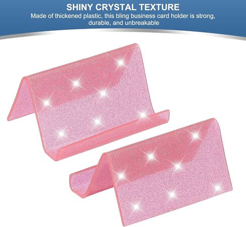 حامل بطاقة أعمال Patikil للمكتب ، 2pcs حاملي بطاقات الأعمال Acrylic Business Card Card Card Cards عرض معرض المكتب ، الوردي in Kuwait