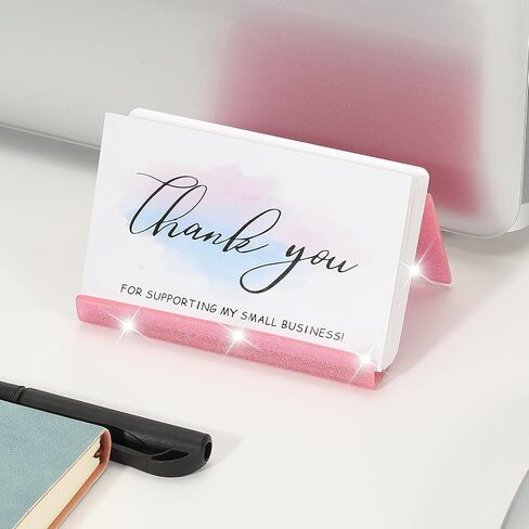 حامل بطاقة أعمال Patikil للمكتب ، 2pcs حاملي بطاقات الأعمال Acrylic Business Card Card Card Cards عرض معرض المكتب ، الوردي in Kuwait