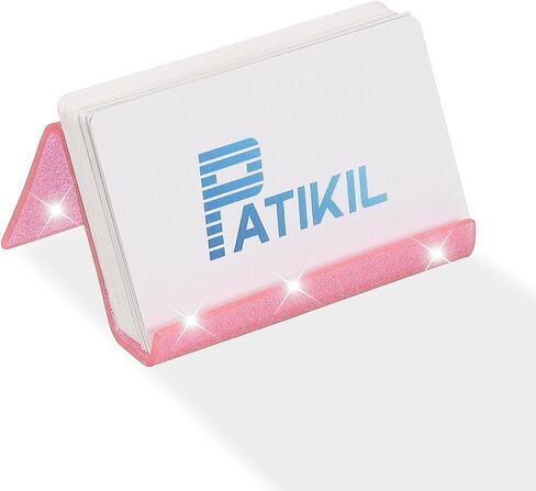 حامل بطاقة أعمال Patikil للمكتب ، 2pcs حاملي بطاقات الأعمال Acrylic Business Card Card Card Cards عرض معرض المكتب ، الوردي in Kuwait