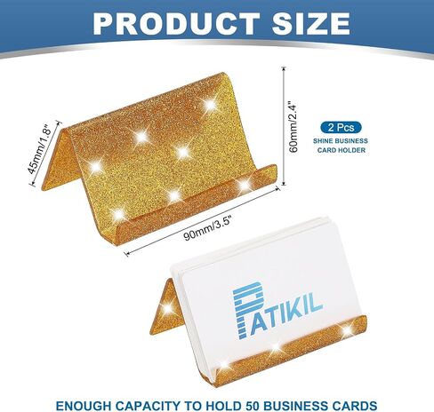 حامل بطاقة أعمال Patikil للمكتب ، 2pcs حاملي بطاقات الأعمال Acrylic Business Card Card Card Cards عرض معرض المكتب ، الوردي in Kuwait