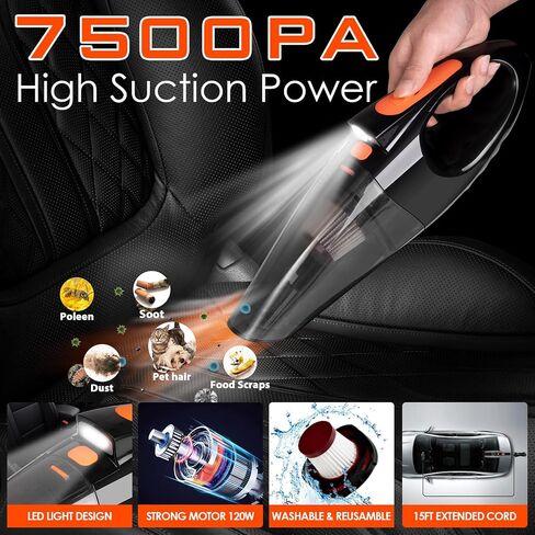 Viewsun 21Pcs Car Cleaning Kit with High Power Handheld Vacuum, Car Wash Mop with Long Handle, Bucket, Detailing Brush Set, Windshield Cleaner, Complete Interior Exterior Washing Supply for Men Women in Saudi Arabia